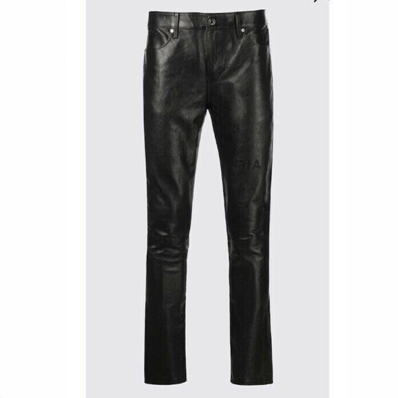 RTA NWOT Women's Black Cropped Stretch Leather Slim Pants Size 6 - Picture 4 of 8